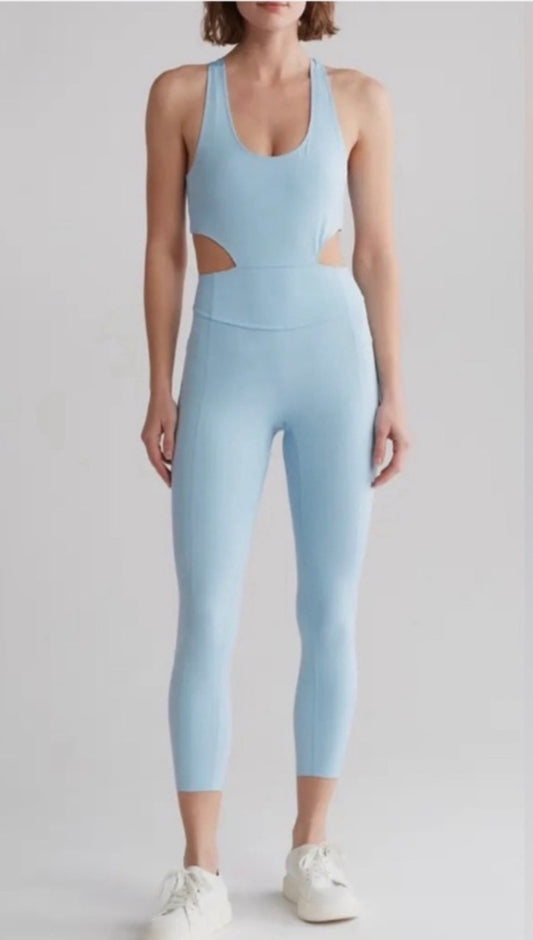 Free People Movement Back it Up Light Blue Jumpsuit - Size Small