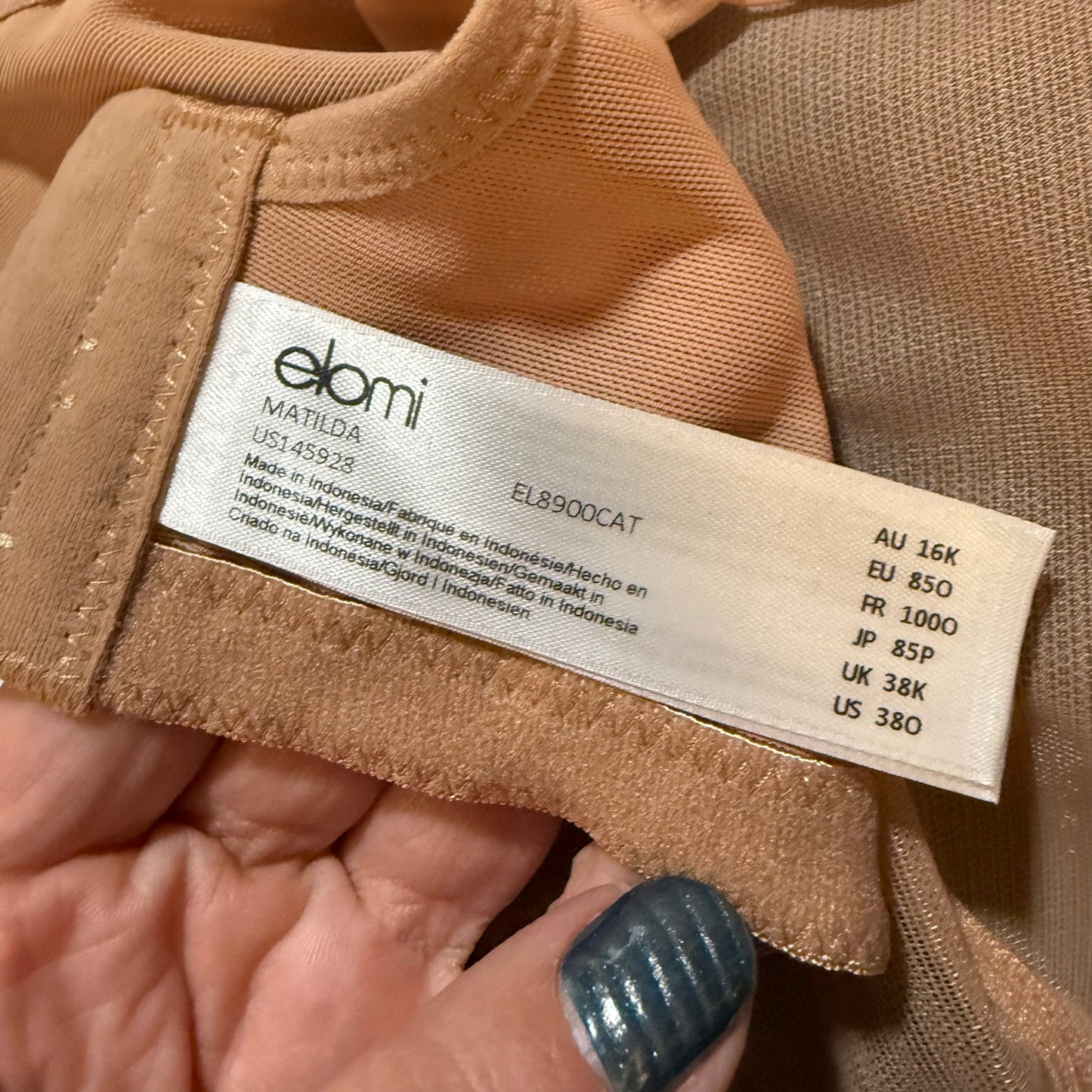 Elomi Beige Underwire Bra - Size 38O