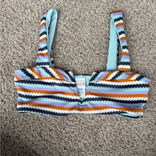 L Space Striped Multicolor Bikini Top - Size Small