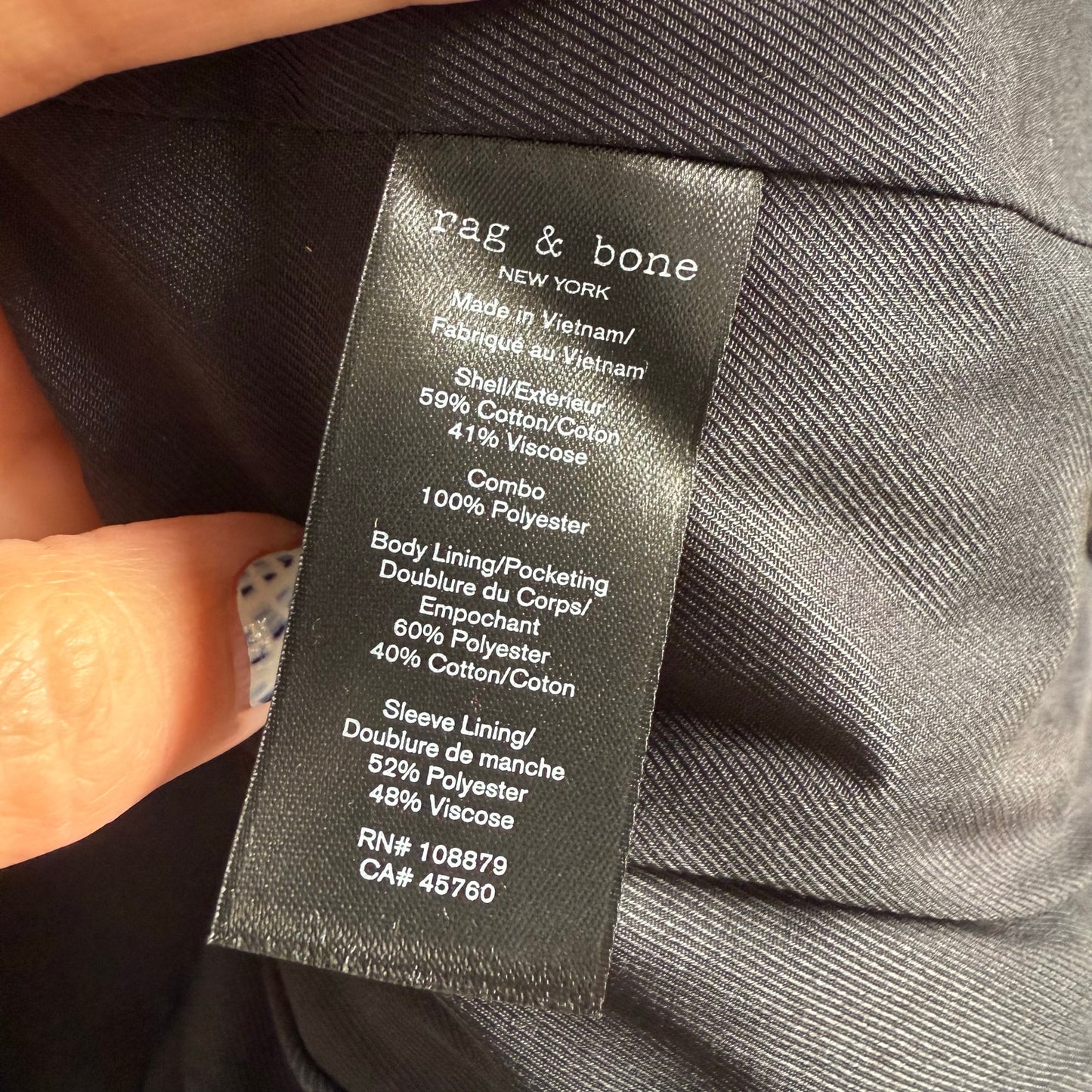 Rag & Bone Black Velvet Blazer - Size 00