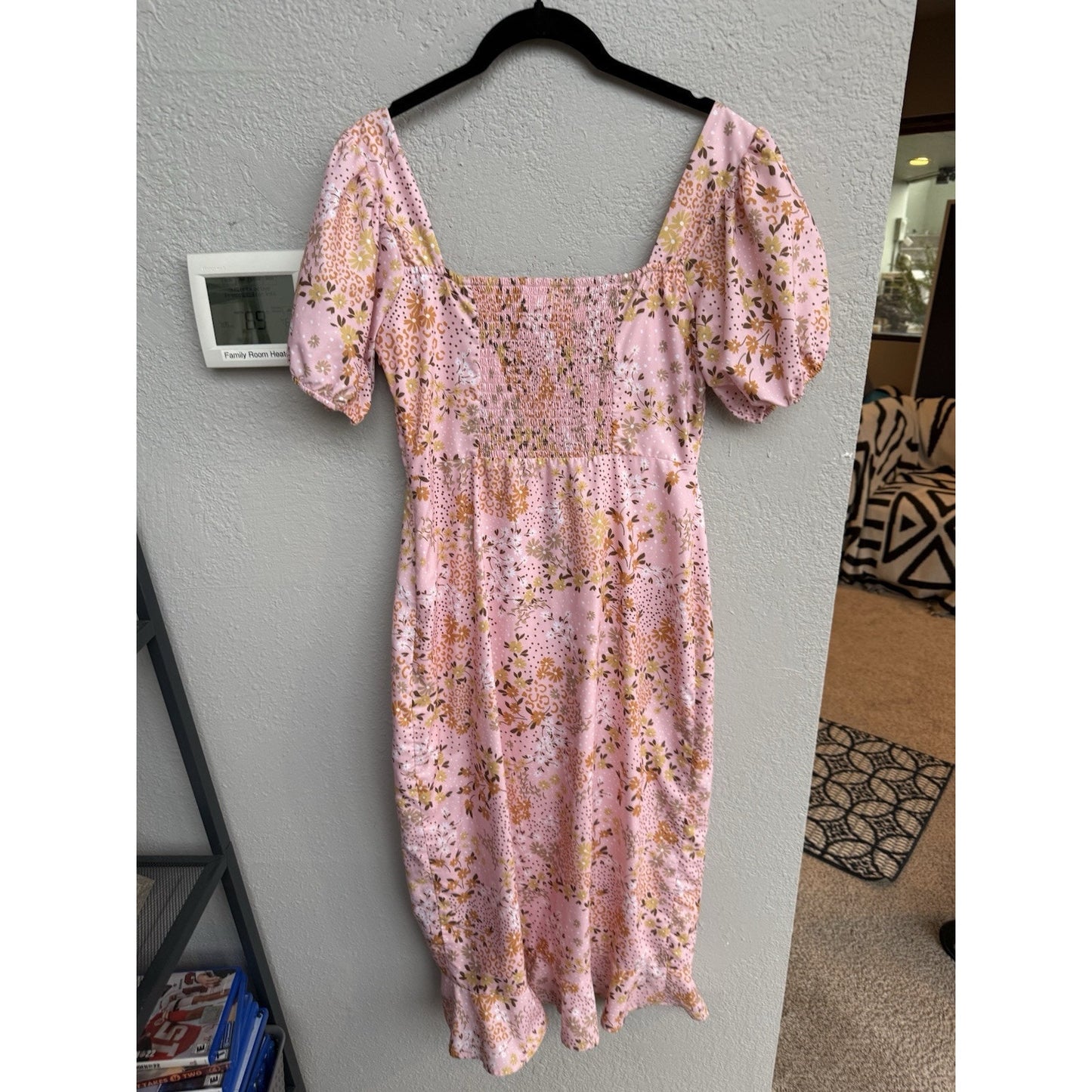 Slate & Willow Pink Floral Leopard Dress - Medium - MSRP $125
