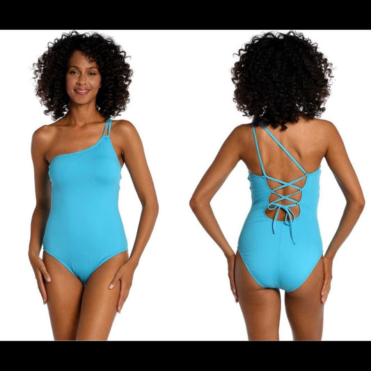 La Blanca One Piece Swimsuit in Teal - Size 12