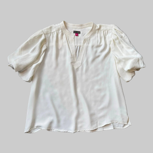 V-neck white blouse from Vince Camuto