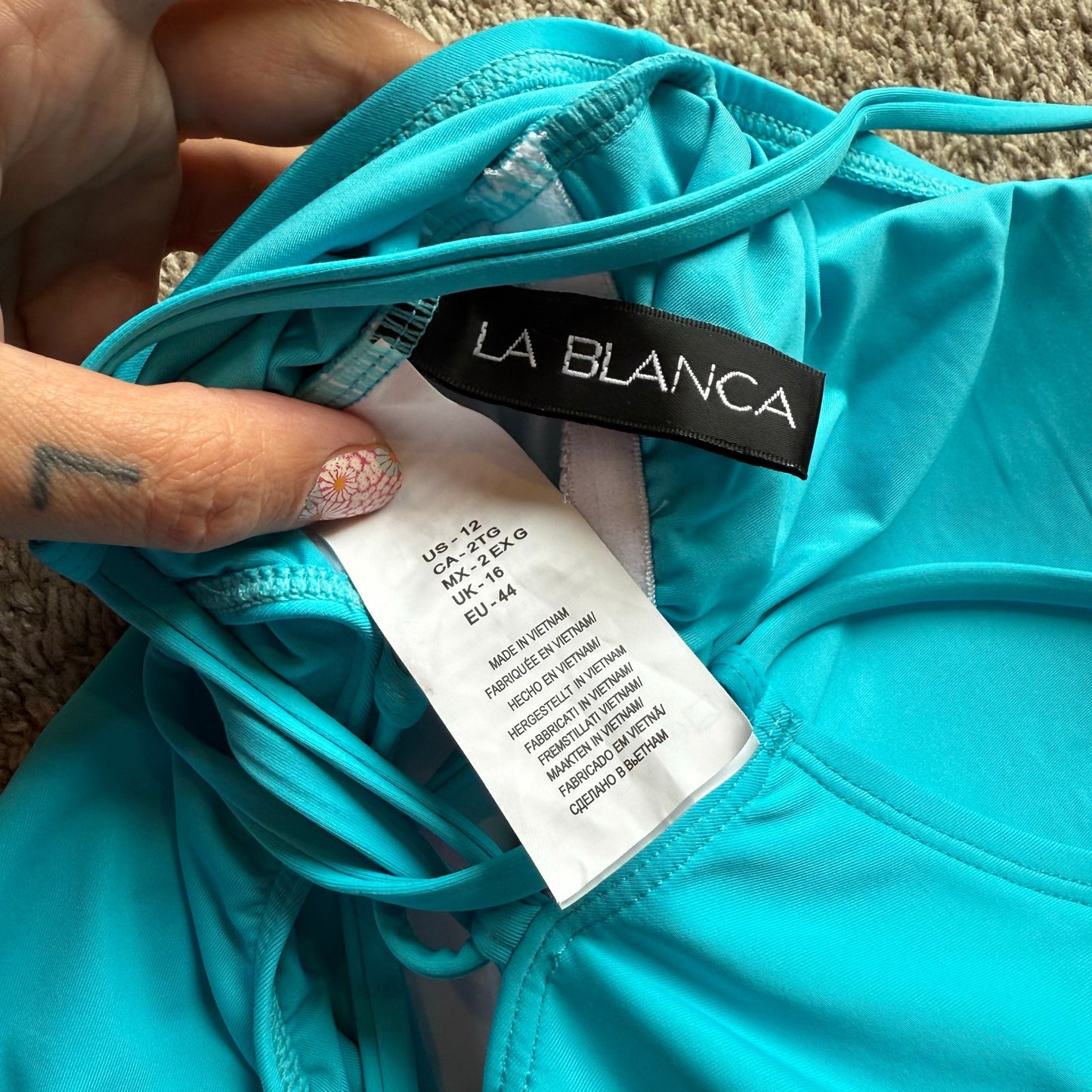 La Blanca One Piece Swimsuit in Teal - Size 12