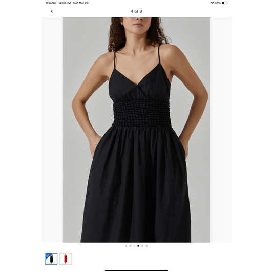 ASTR Popcorn Waist Midi Black Dress - XL - New With Tags- MSRP $99