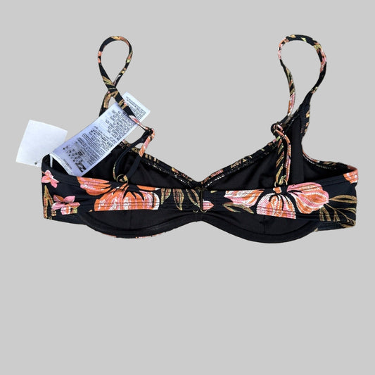 Billabong Floral Bikini Top with Pink and Orange Flowers Size Small
