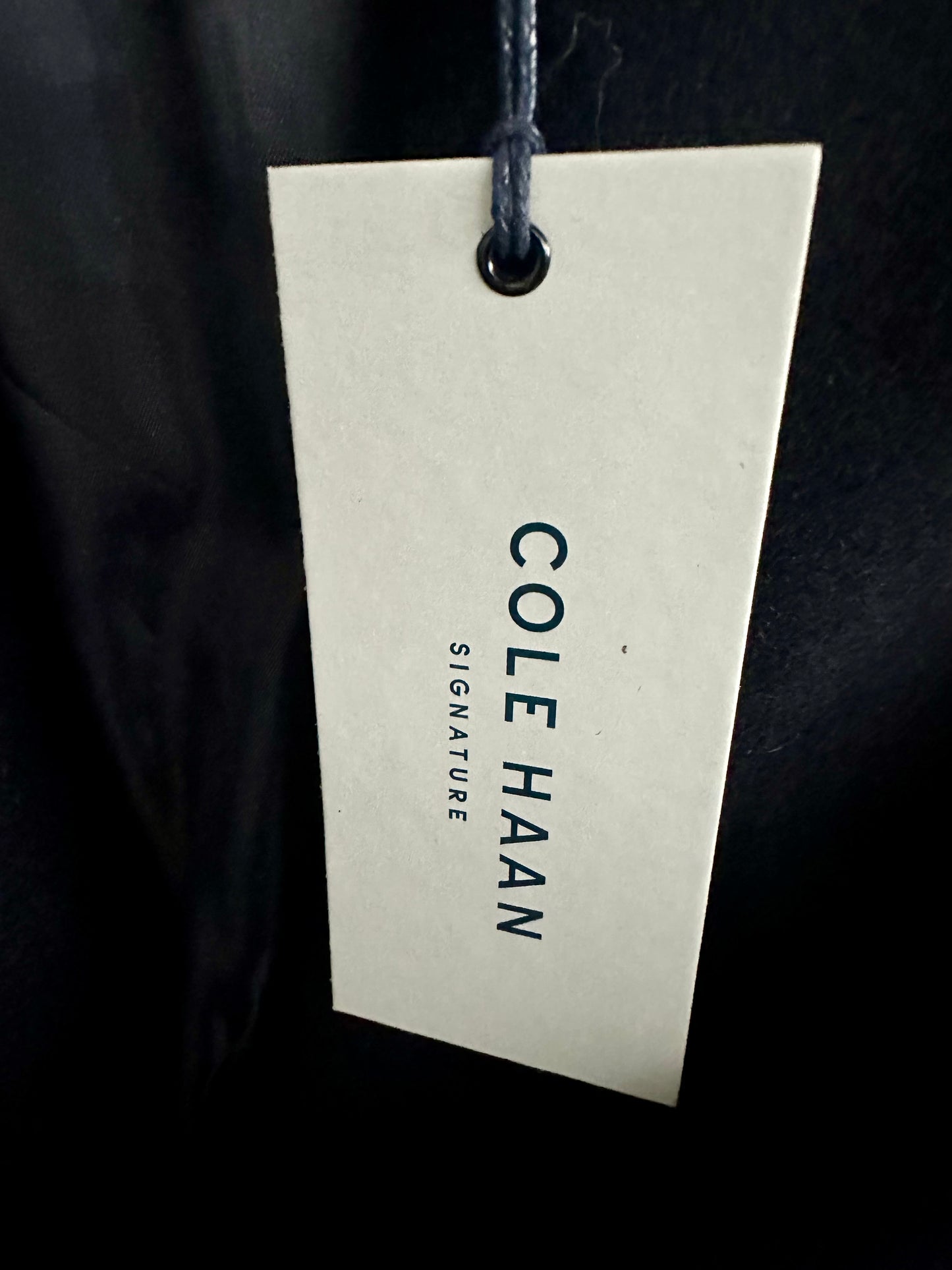 Navy Belted Wool Blend Wrap Coat by Cole Haan - Size 14