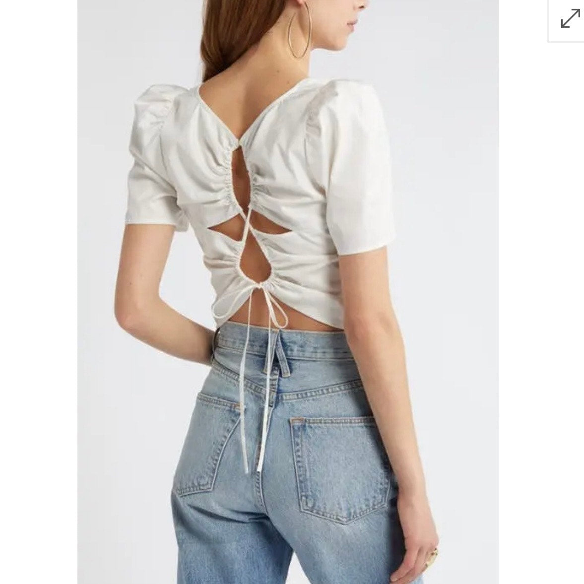 Open Edit White Tie Back Top - Medium