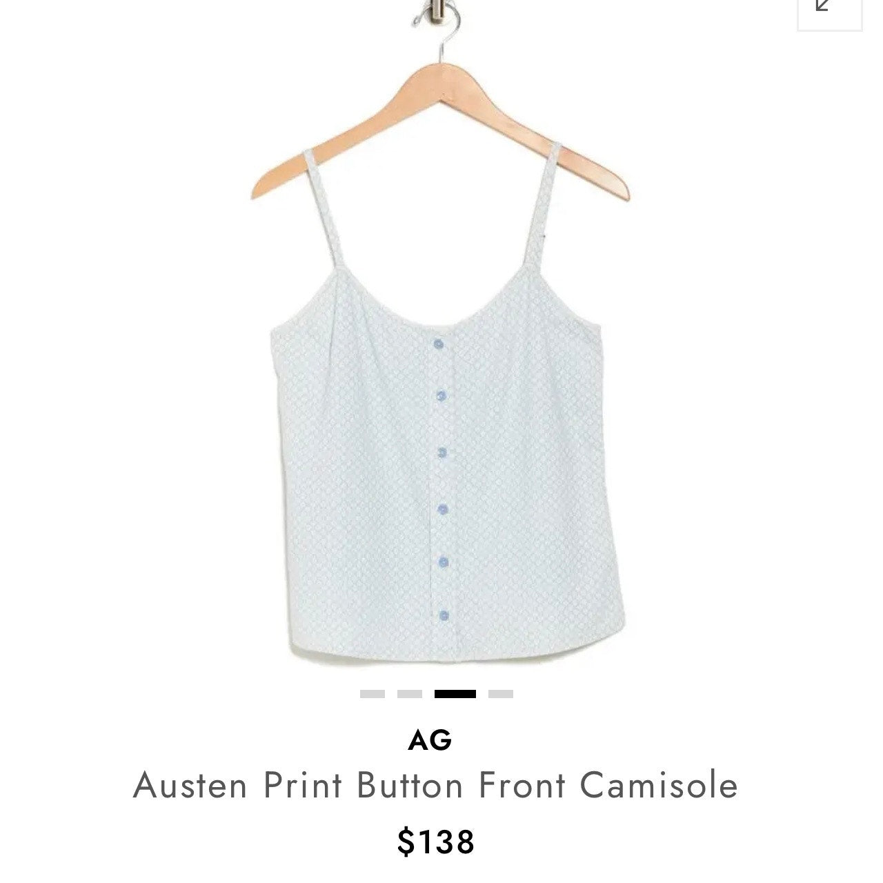 AG Austen Print Button Front Camisole - XS