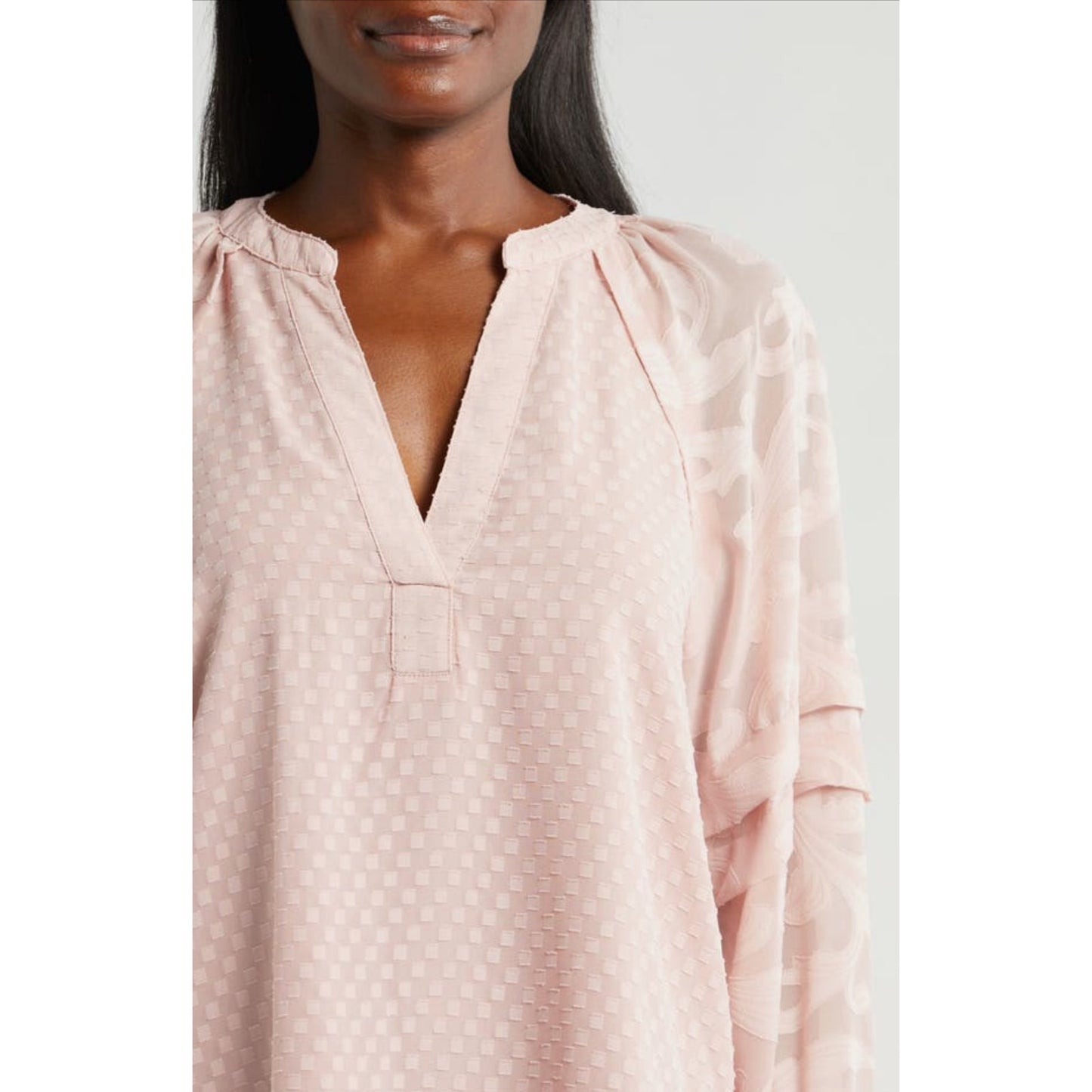 Raglan Sleeve V-Neck Top - Heavenly Pink - Vince Camuto - XL - MSRP $89