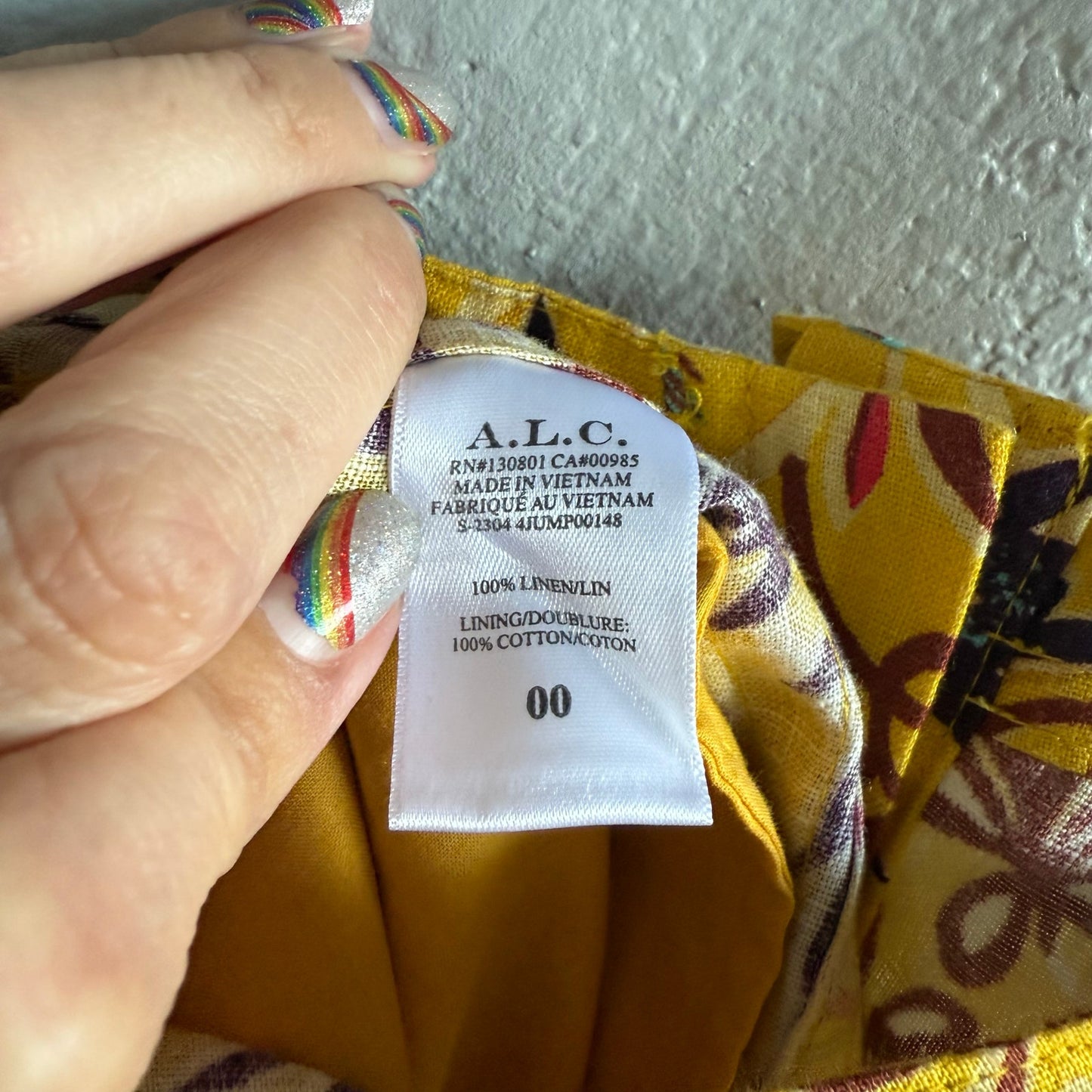 ALC Gilmore yellow linen romper - Size 00
