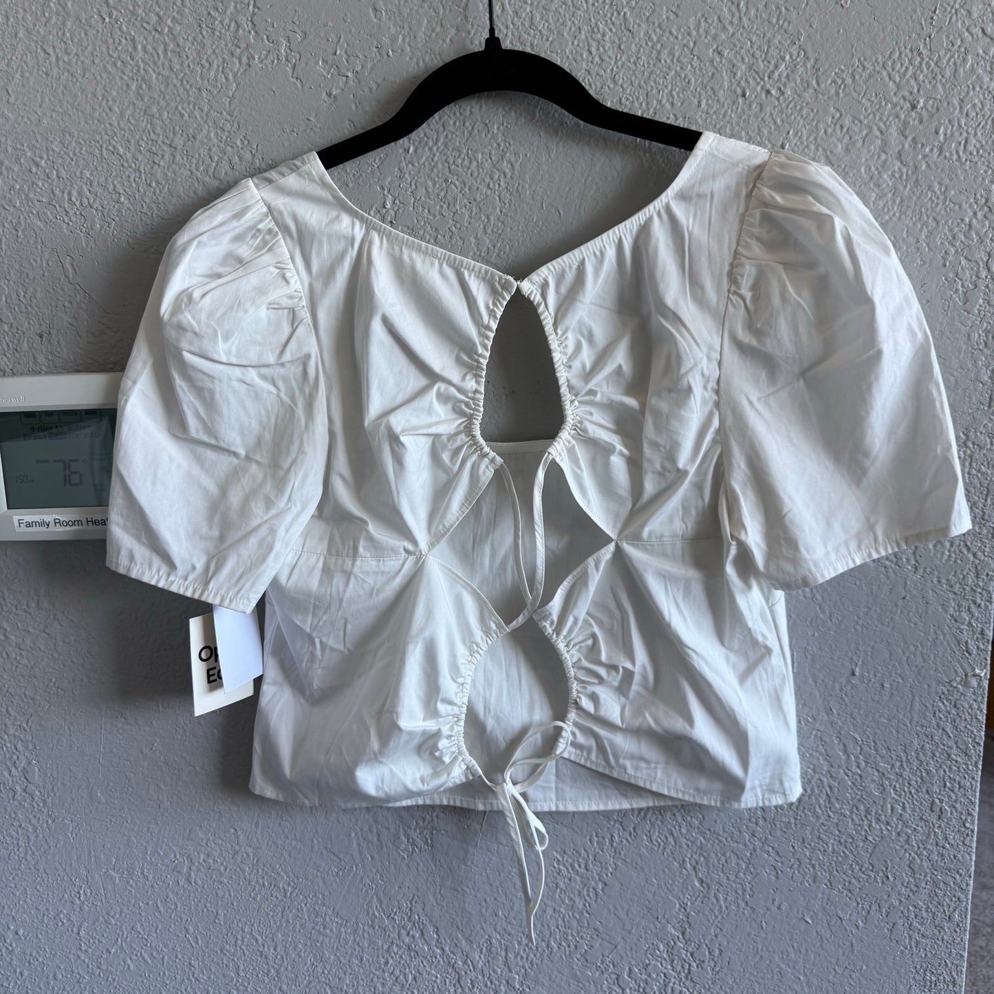 Open Edit White Tie Back Top - Medium