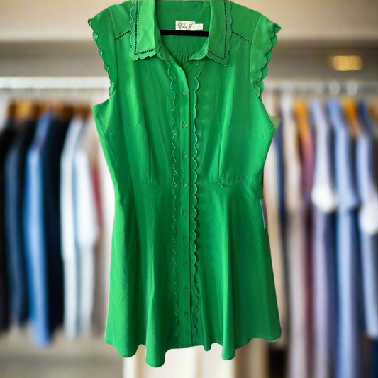Eliza J Sleeveless Dress - Green - Size 16