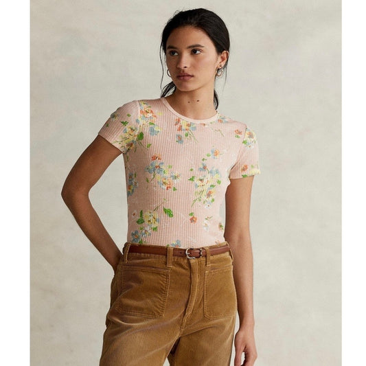 Polo Ribbed Floral Tee - XS