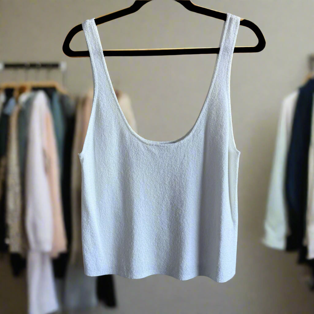 Rebecca Taylor Boucle Tank in White - XL