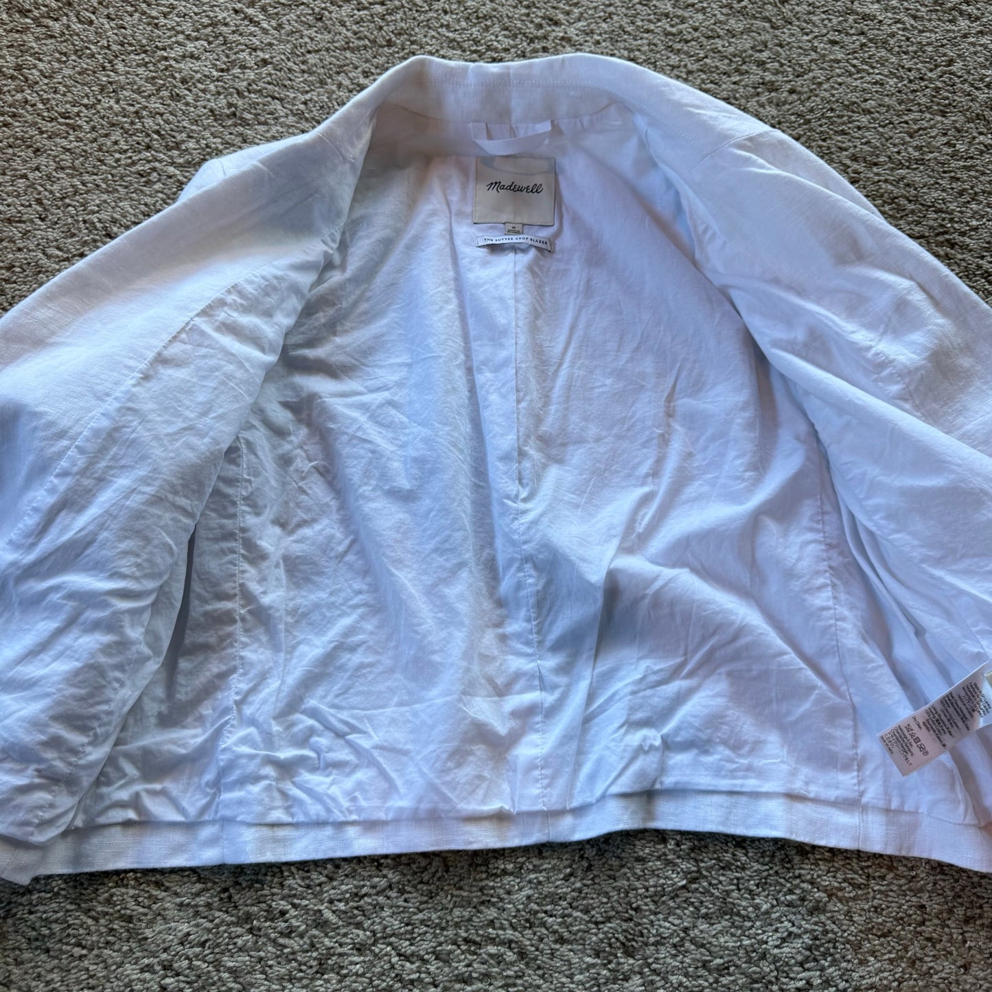 Madewell Linen Cropped Blazer - Size Medium