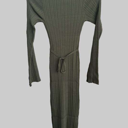 WAYF Ribbed Knit Dress Olive - XS