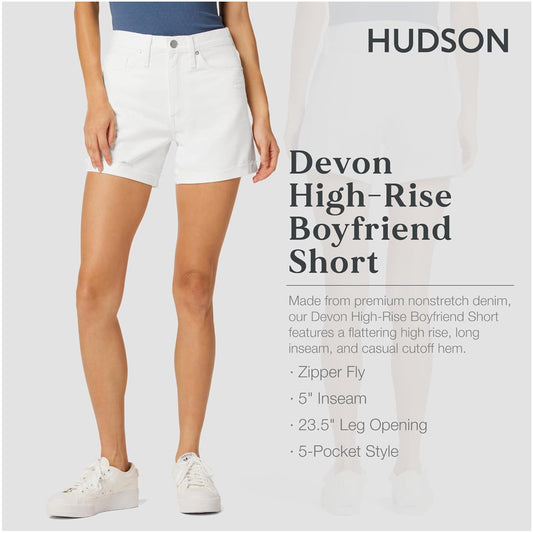 HUDSON Women's Devon High-Rise Boyfriend Short - 27