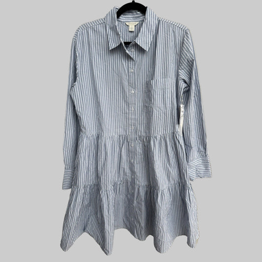 Caslon Stripe Shirt Dress - Blue - Medium - MSRP $89 - NWT