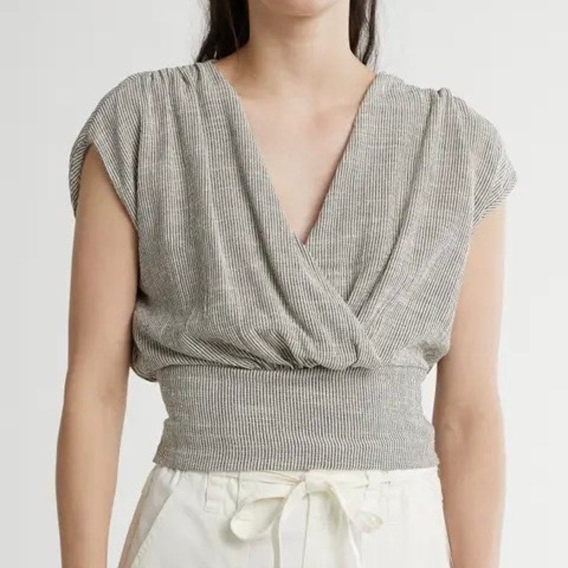 Renee C Striped Cropped Top - XL