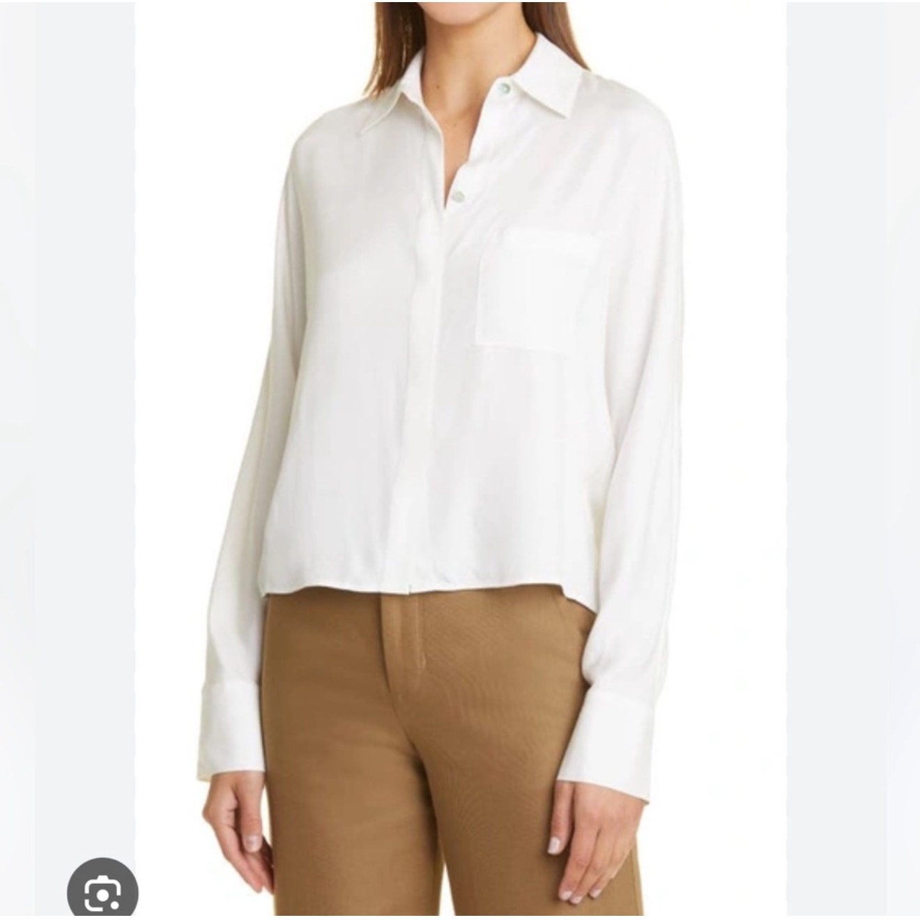 Vince Silk Blend Button Up Blouse - Size XXS