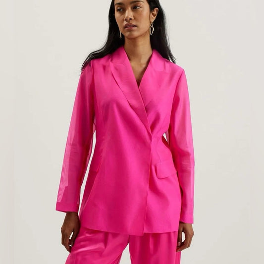 Ted Baker Oversized Sheer Blazer Pink Size 4