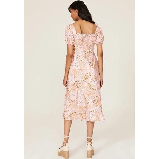Slate & Willow Pink Floral Leopard Dress - Medium - MSRP $125