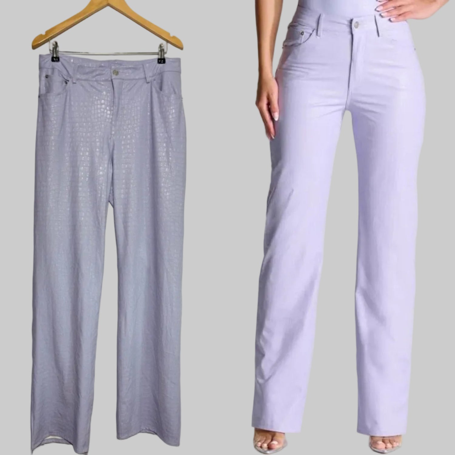 Stylish lavender crocodile synthetic leather pants Nordstrom overstock
