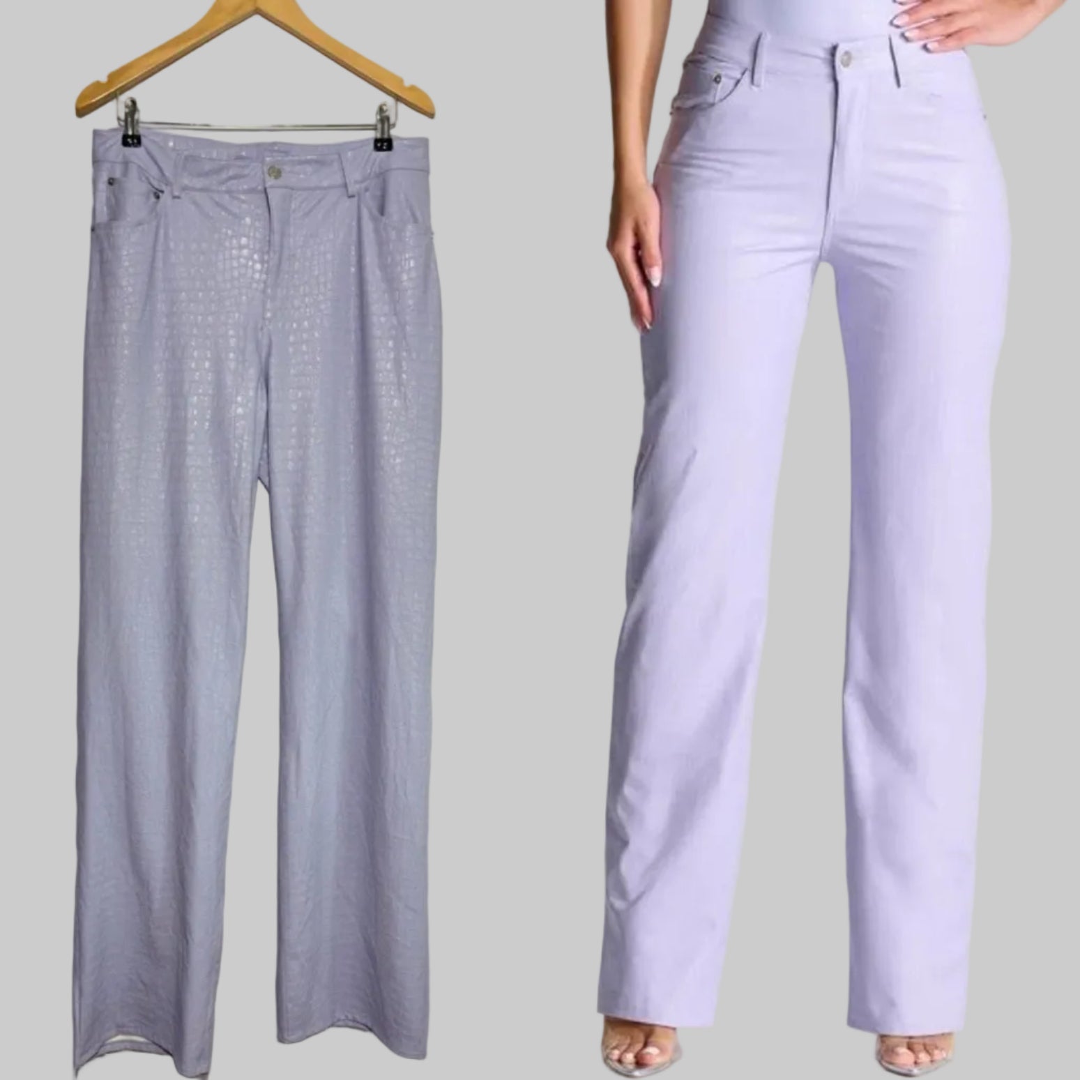 Stylish lavender crocodile synthetic leather pants Nordstrom overstock