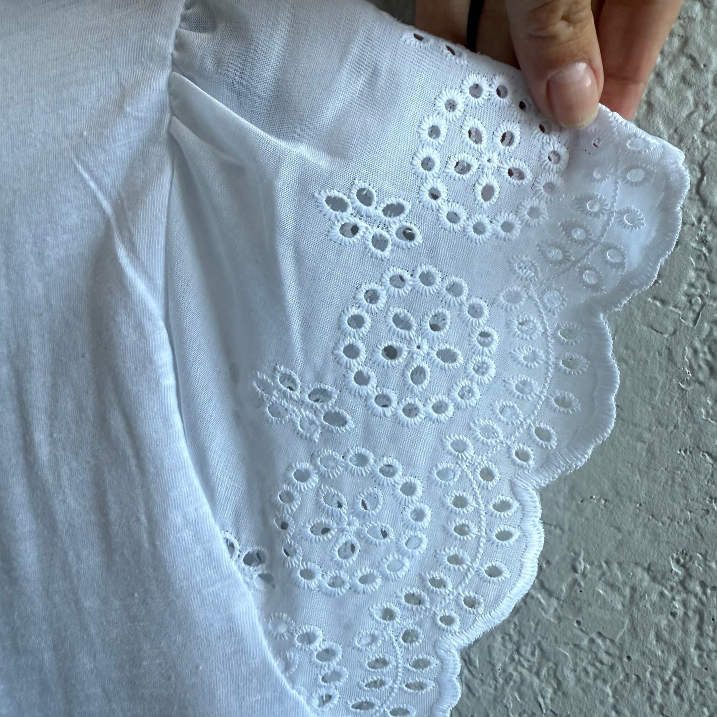 CeCe Eyelet Lace Sleeve Tee - medium
