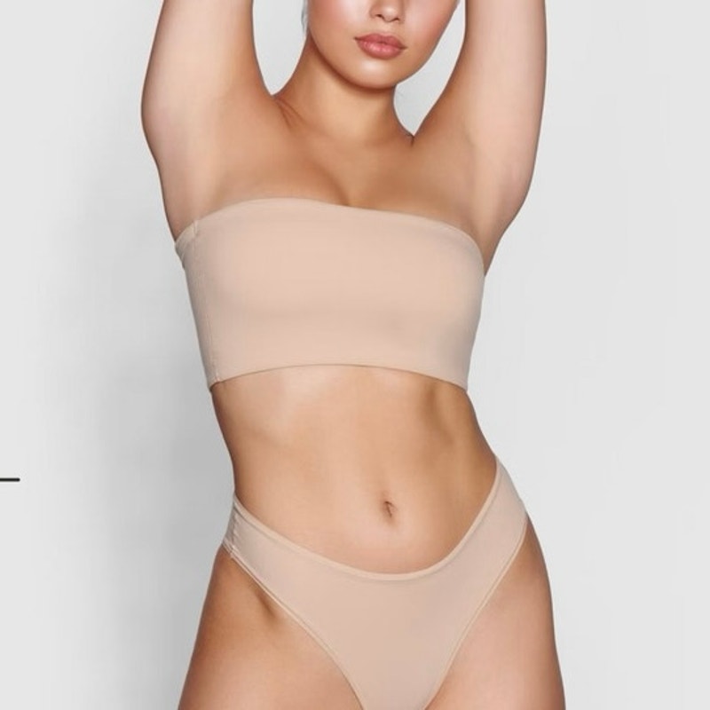 SKIMS Beige Bandeau Bra - Size XS