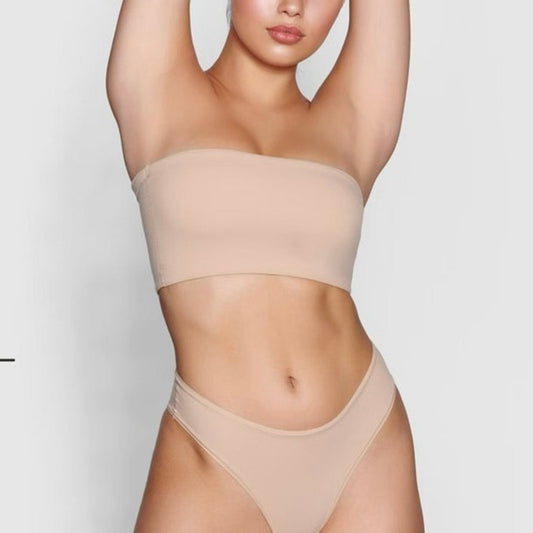 SKIMS Beige Bandeau Bra - Size XS