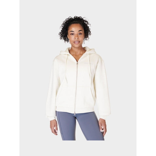 Sweaty Betty Zip Up Hoodie in White - Size Medium