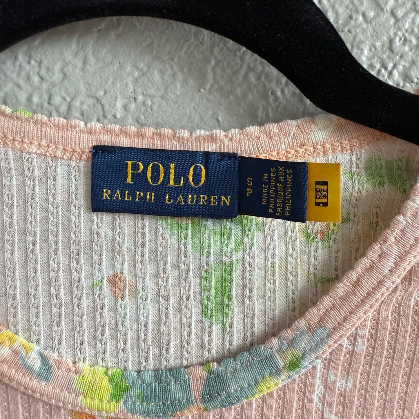 Polo Ribbed Floral Tee - XS