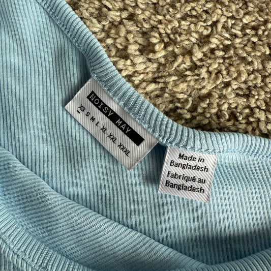 One Shoulder Noisy May Ribbed Tank - Size XS