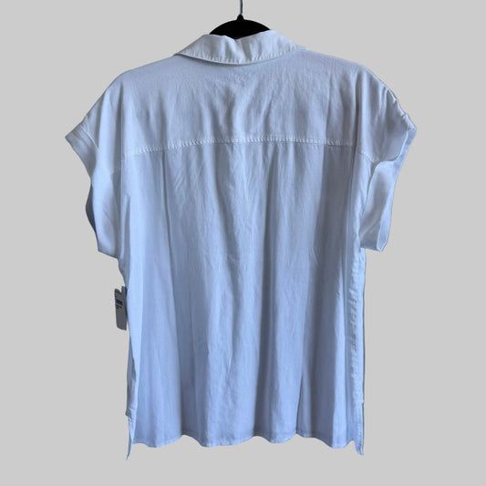 Bella Dahl White Short Sleeve Button Up Top - Size Medium
