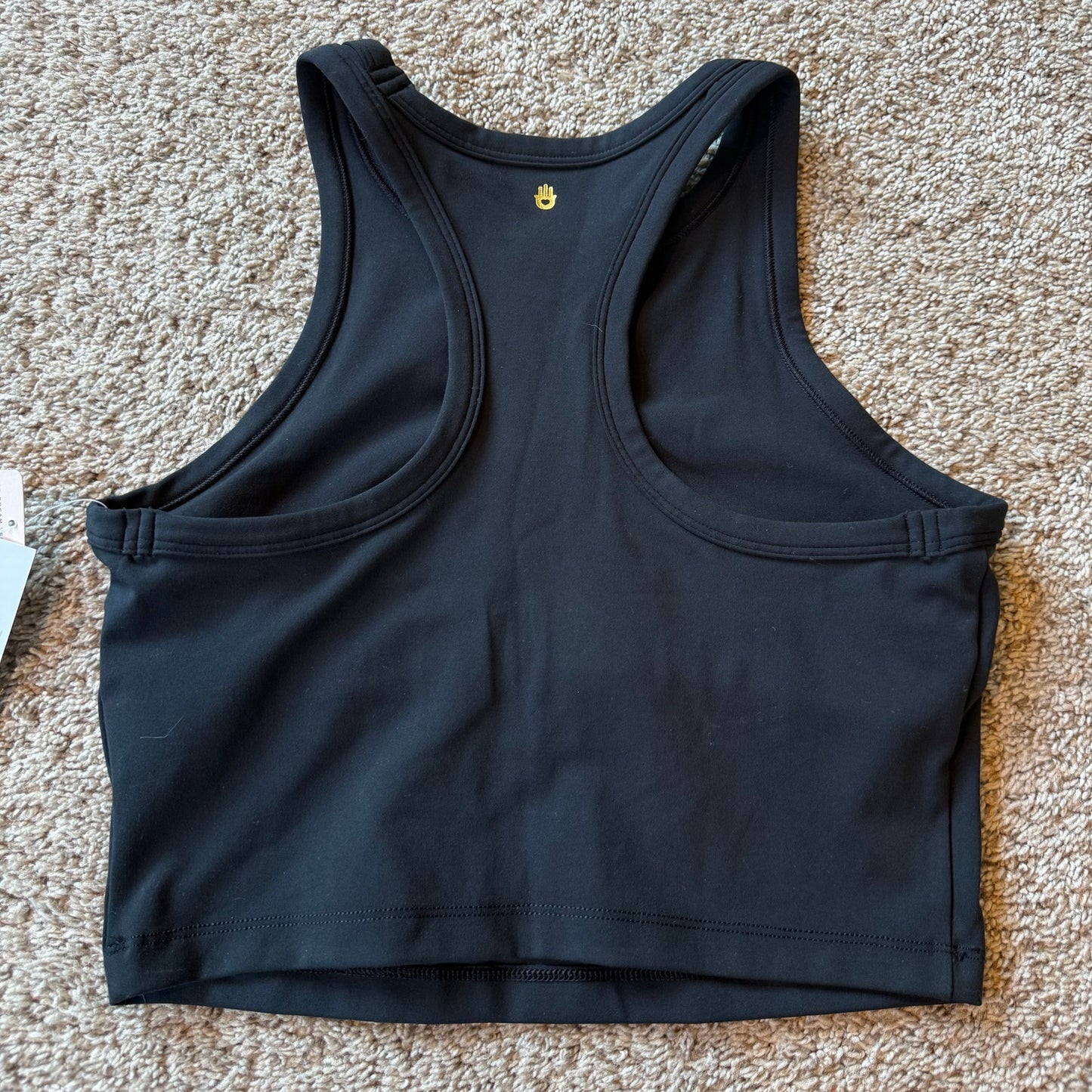 Spiritual Gangster Racer Back Crop Tank in Black - Size Smalll