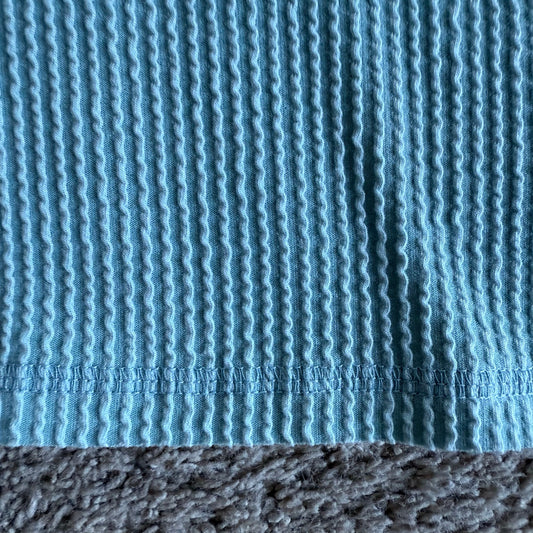 Blue LUSH Ribbed Boxy Tee - small