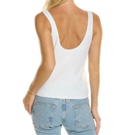 Rebecca Taylor Boucle Tank in White - XL