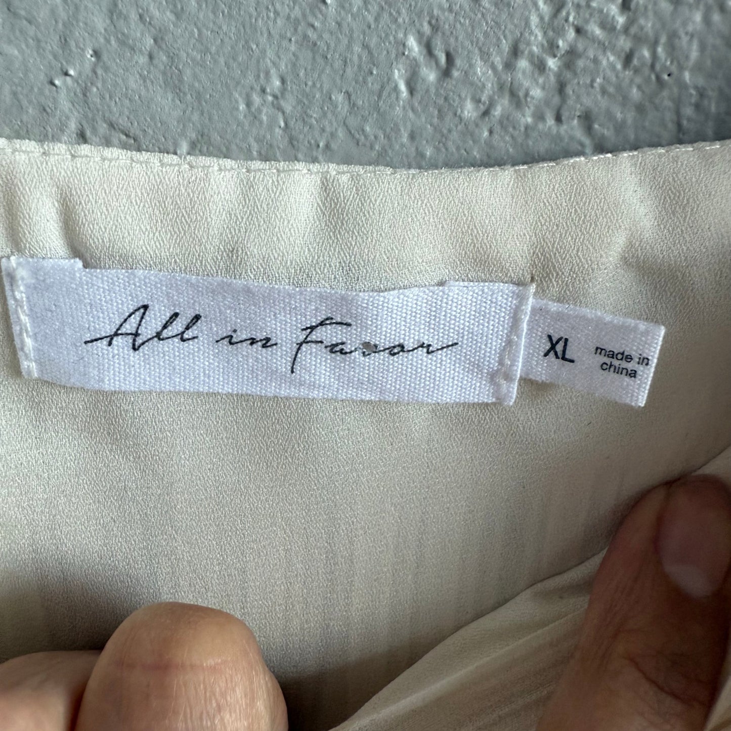 All In Favor Cream Pleated Camisole - XL