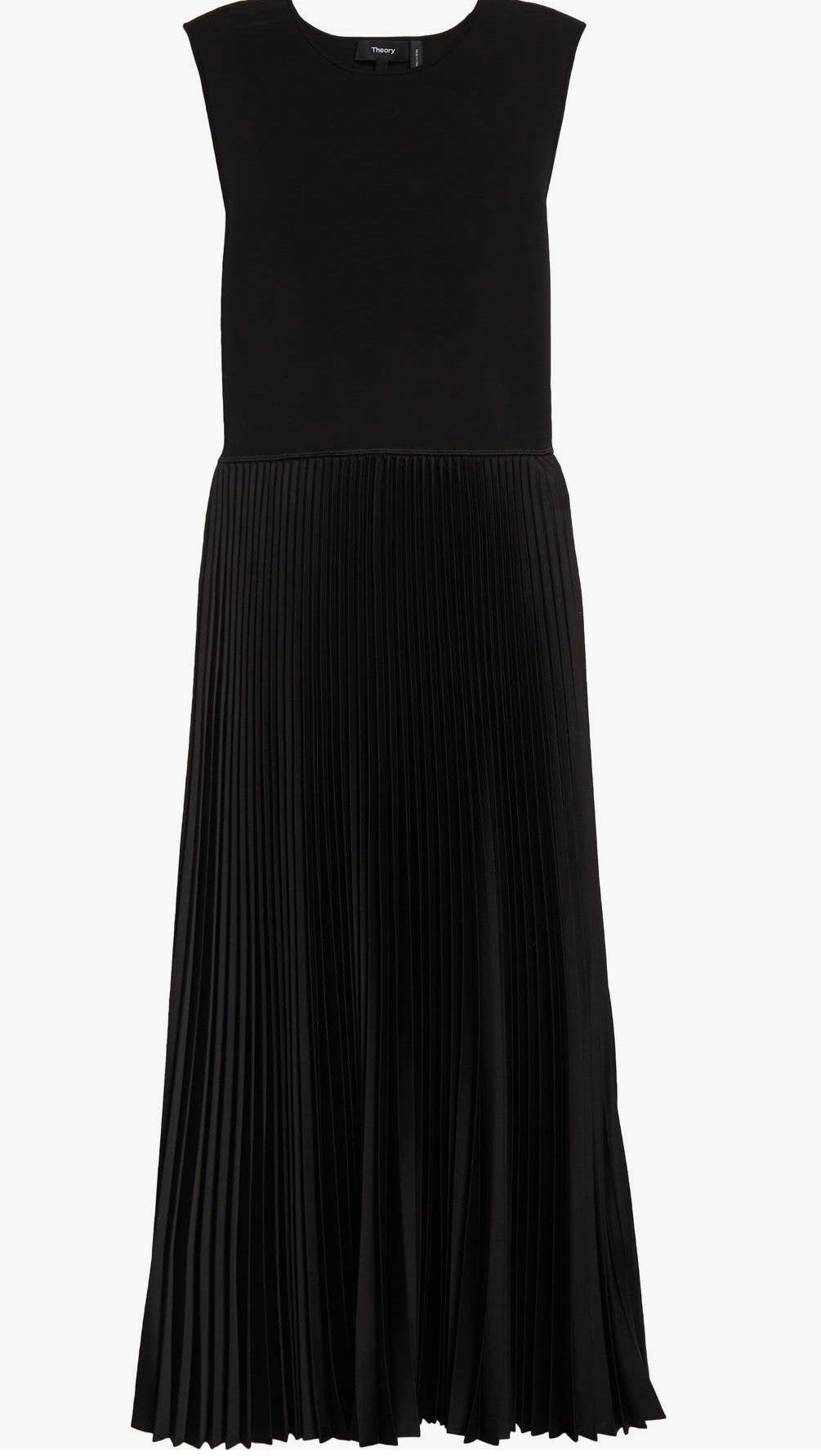 Theory Black Sleek Poplin Sleeveless Pleated Black Dress - Size 6
