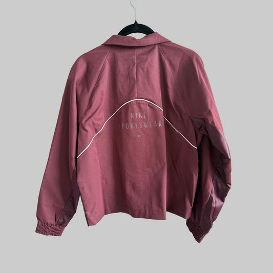 Nike Track Jacket in Burgundy - Size Small
