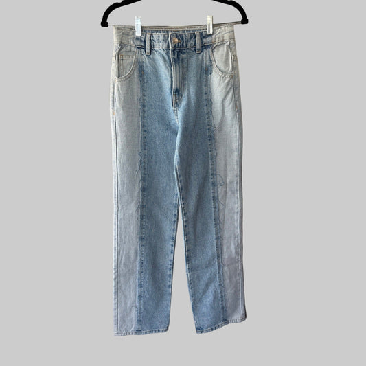 MNG Mixed Denim Straight Leg Jeans - Size 1