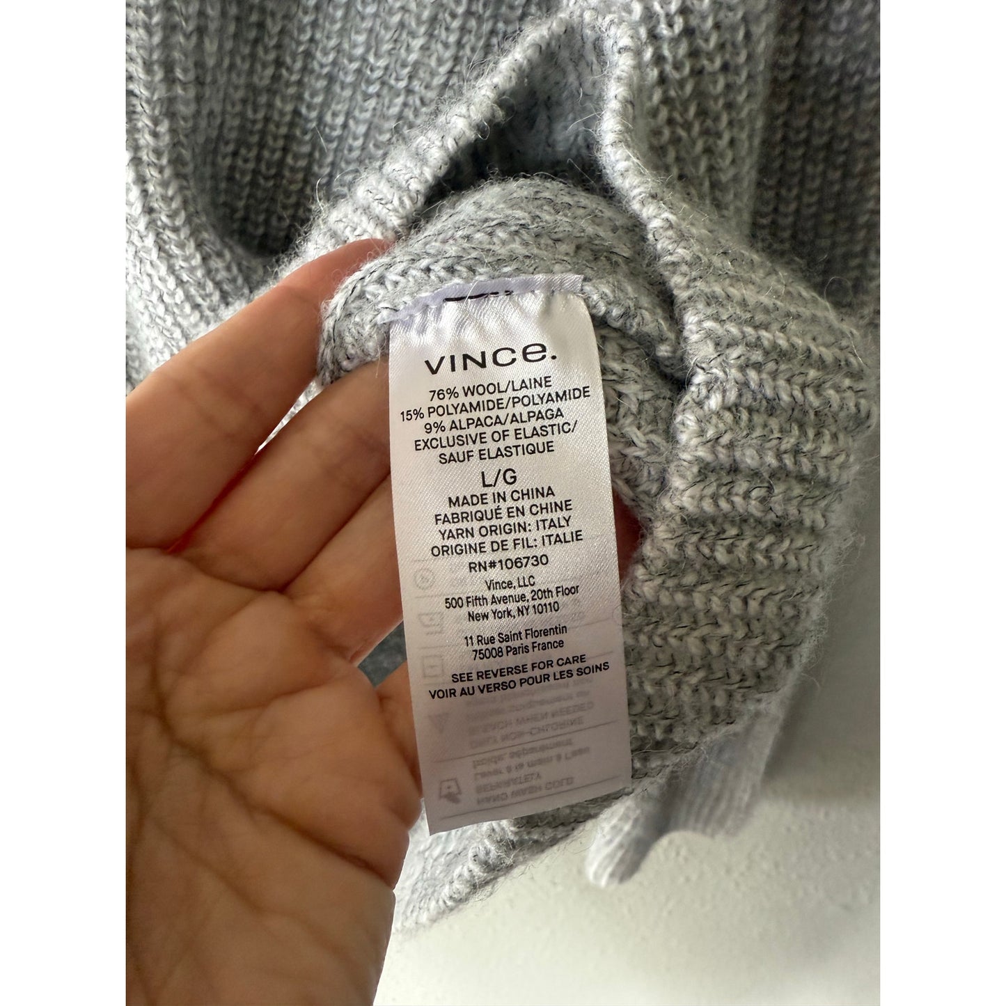 VINCE Sweater - Gray - Large