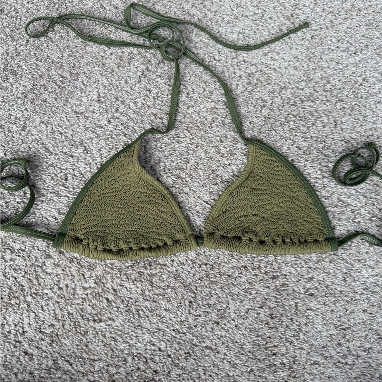 Green Triangle Bikini Top by Cleonie -Size XS/S