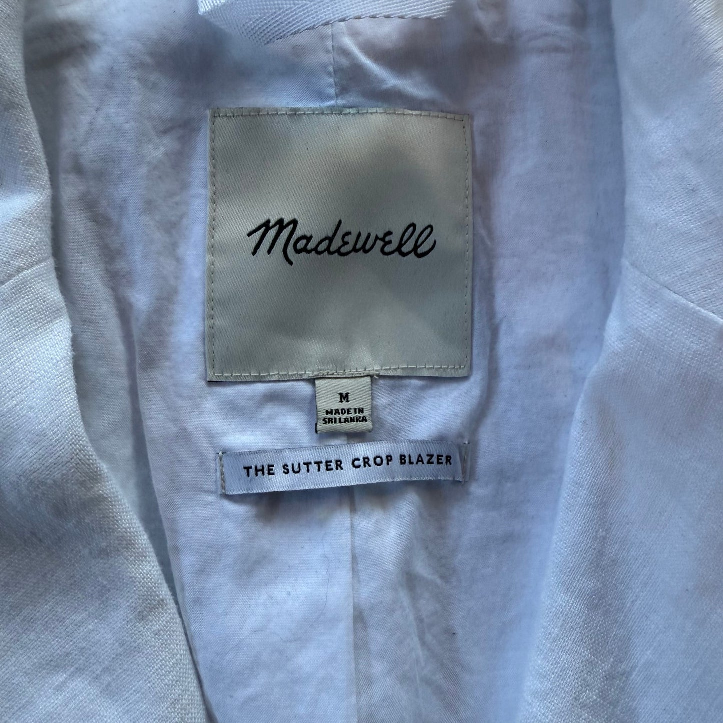 Madewell Linen Cropped Blazer - Size Medium