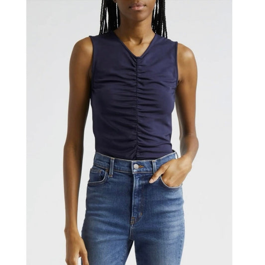 Veronica Bears Ruched Navy Tank - small