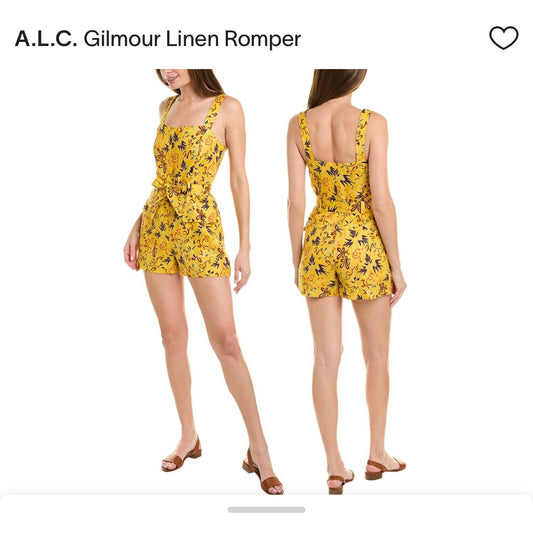 ALC Gilmore yellow linen romper - Size 00