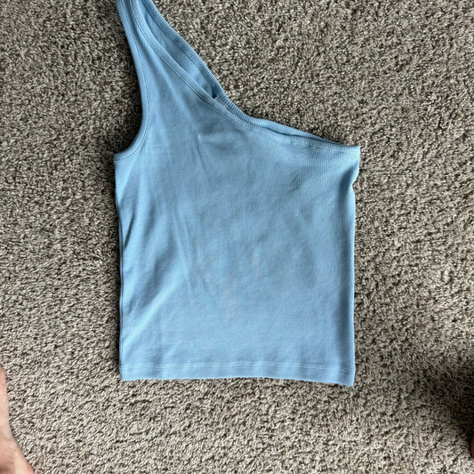 One shoulder Noisy May ribbed tank - XS