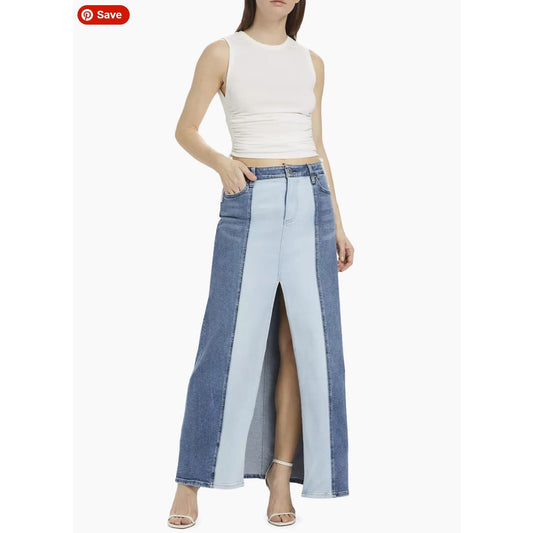 Alice and Olivia two toned denim maxi skirt size 1